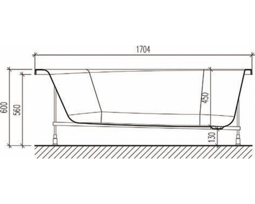 Ванна Eurolux Oberony E1017075025 170 х 75 см