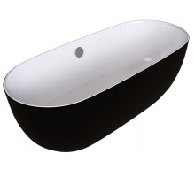 Ванна акриловая Grossman 170 x 80 см, отдельностоящая, черная матовая/белая, GR-2501MB