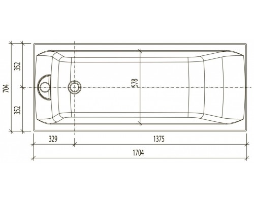 Ванна Eurolux Qwatry E1017075030 170 х 70 см