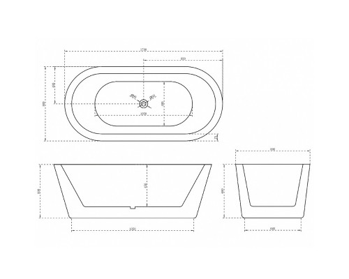 Ванна акриловая Abber 170 х 80 x 60 см, отдельностоящая, белая, AB9345-1.7