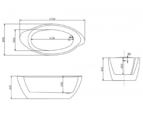 Акриловая ванна Lagard Versa Treasure Gold lgd-vsa-tg 174 x 84 см