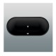 Ванна стальная Bette Lux Oval, 180 х 80 х 45 см, с шумоизоляцией, черная матовая, для удлиненного слива-перелива, 3466-035