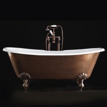 Чугунная ванна Devon&Devon Admiral 2MRADMIRALVARDD, 182 х 81 см, цвет: cостаренная медь/белый, ножки EAGLE cостаренная медь