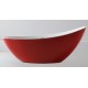Ванна акриловая Abber 184 х 79 x 77 см, отдельностоящая, цвет белый, внешняя панель красная, AB9233R