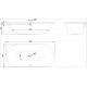 Ванна стальная Bette Lux Oval, 190 х 90 х 45 см, с шумоизоляцией, с BetteGlasur Plus, антислип, черная матовая, для удлиненного слива-перелива, 3467-035 PLUS AR