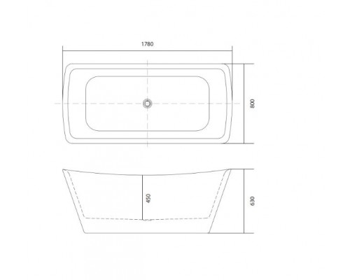 Ванна акриловая Aquatek Верса 178 x 80 см, цвет белый глянцевый, AQ-4880