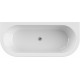 Ванна акриловая Cezares Slim Wall, 180 х 79 см, черная фронтальная панель, чаша белая, SLIM WALL-180-80-60-NERO-SET
