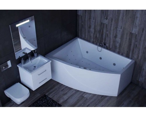 Акриловая ванна Aquatek Оракул 180 х 125 см, с фронтальным экраном и вклеенным каркасом, левая/правая