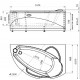 Акриловая ванна Радомир Vannesa Варна 165 x 105 см, с фронтальной панелью и каркасом, L/R 2-78-0-1-1-234/2-78-0-2-1-234