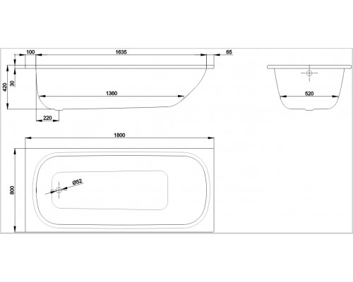 Ванна Bette Form 180 x 80 х 42 см, с шумоизоляцией, антислип, 2950-000 AD PLUS AR