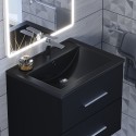 Раковина кварцевая для ванной Uperwood Foster Quartz (60 см, черная матовая, космос)