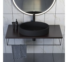Комплект столешница для ванной Uperwood Tanos (с накладной раковиной Rome и кронштейнами 100 см, бук темный)