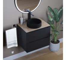 Раковина для ванной комнаты накладная Uperwood Round (34 см, круглая, черный)