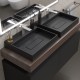 Раковина для ванной накладная кварцевая Uperwood Tanos Quartz (50 см, прямоугольная, с декоративной накладкой, уголь)