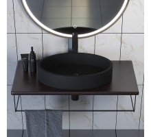 Комплект столешница для ванной Uperwood Tanos (с накладной раковиной Rome и кронштейнами 90 см, бук темный)