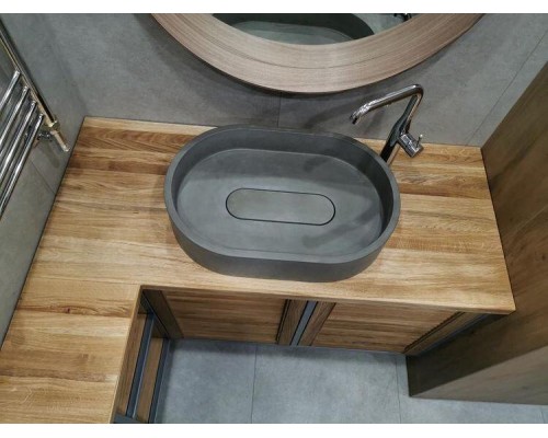 Раковина для ванной комнаты накладная Uperwood London (60*40 см, овальная, графит)