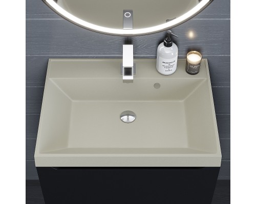 Раковина кварцевая для ванной Uperwood Classic Quartz (70 см, бежевая матовая, лён)