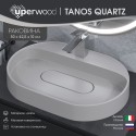 Раковина накладная кварцевая Uperwood Tanos Quartz 55х40х10 см, овальная, белая матовая, жасмин