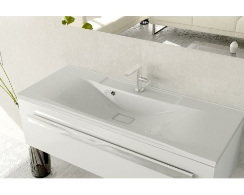 Раковина для ванной полувстраиваемая Uperwood Elen (100 см, с декоративной накладкой, белая)