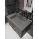 Раковина кварцевая для ванной Uperwood Lagoon Quartz (80 см, прямоугольная, серая матовая, серый шелк)