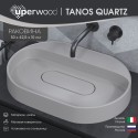 Раковина накладная кварцевая Uperwood Tanos Quartz 55 см, овальная, без отверстия для смесителя, жасмин