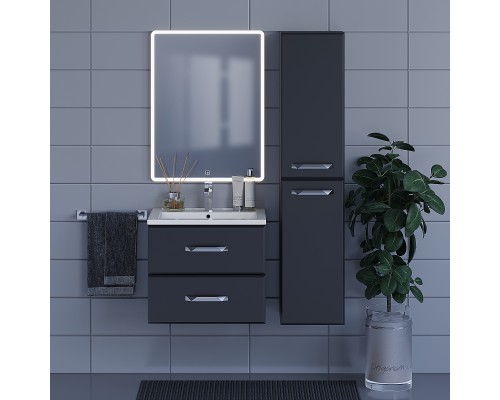 Шкаф-пенал для ванной Uperwood Foster (36*30*160 см, подвесной, черный)