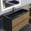 Раковина для ванной полувстраиваемая Uperwood Barsa, 90 см, прямоугольная, черная глянцевая Раковина для ванной полувстраиваемая Uperwood Barsa, 90 см, прямоугольная, черная глянцевая