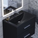Раковина кварцевая для ванной Uperwood Foster Quartz (70 см, черная матовая, космос)