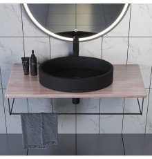 Комплект столешница для ванной Uperwood Tanos (с накладной раковиной Rome и кронштейнами 100 см, бук светлый)