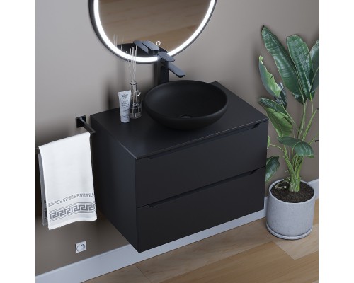 Раковина для ванной комнаты накладная Uperwood Sfera (40 см, круглая, черный)
