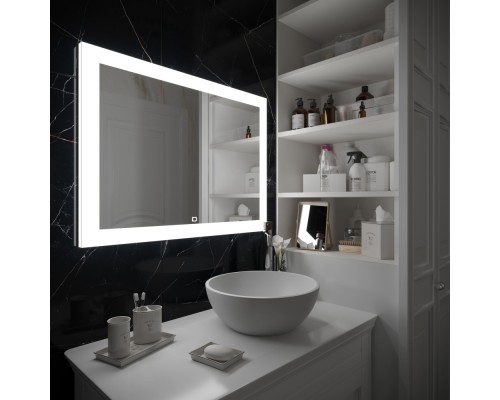 Зеркало для ванной с подсветкой Uperwood Barsa (100*80 см, LED подсветка, сенсорный выключатель, антизапотевание)
