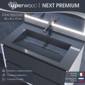 Раковина для ванной Uperwood Next Premium 80 см, серый глянец