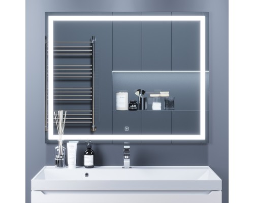 Зеркало для ванной с подсветкой Uperwood Tanos (100*80 см, LED подсветка, сенсорный выключатель, антизапотевание)