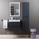 Шкаф-пенал для ванной Uperwood Tanos (33*27*150 см, подвесной, левый, черная эмаль)