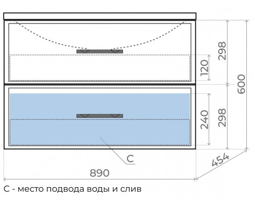 Тумба под раковину для ванной Uperwood Foster (90 см, подвесная, черная)