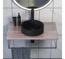 Комплект столешница для ванной Uperwood Tanos (с накладной раковиной Round и кронштейнами 70 см, бук светлый)