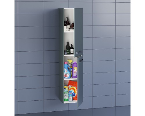 Шкаф-пенал для ванной Uperwood Foster (36*30*160 см, подвесной, серый графит)