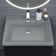 Раковина кварцевая для ванной Uperwood Classic Quartz (60 см, серая матовая, платина)