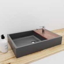 Раковина для ванной комнаты накладная Uperwood Piter (60*40 см, прямоугольная, графит)