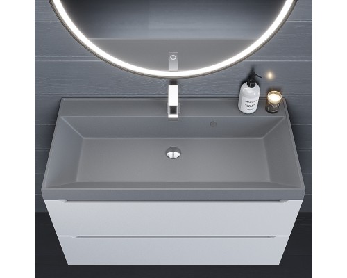 Раковина кварцевая для ванной Uperwood Classic Quartz (90 см, серая матовая, бетон)