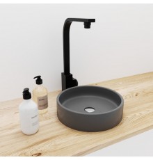Раковина для ванной комнаты накладная Uperwood Round (34 см, круглая, графит)