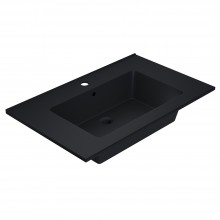 Раковина для ванной полувстраиваемая Uperwood Parma Quartz (75 см, черная матовая, уголь)