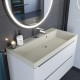 Раковина кварцевая для ванной Uperwood Classic Quartz (90 см, бежевая матовая, лён)