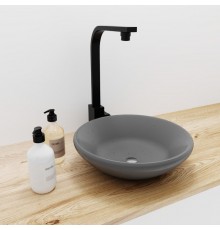 Раковина для ванной комнаты накладная Uperwood Sfera (40 см, круглая, графит)