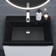 Раковина кварцевая для ванной Uperwood Classic Quartz (60 см, черная матовая, уголь)