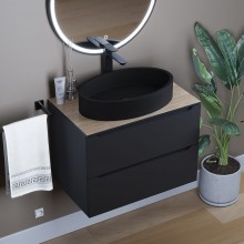 Раковина для ванной комнаты накладная Uperwood Rome (55*35 см, овальная, черный)