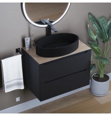 Раковина для ванной комнаты накладная Uperwood Rome (55*35 см, овальная, черный)