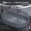 Раковина накладная кварцевая Uperwood Tanos Quartz 55х40х10 см, овальная, серая матовая, бетон