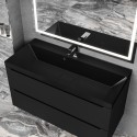 Раковина для ванной Uperwood Classic New 100 см, черная глянцевая, с накладкой для слива Раковина для ванной Uperwood Classic New 100 см, черная глянцевая, с накладкой для слива