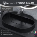 Раковина накладная кварцевая Uperwood Tanos Quartz 55х40х10 см, овальная, черная матовая, космос